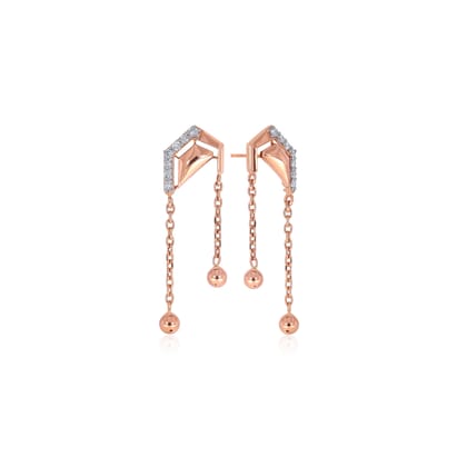 Senco Gold Urban Elegance Diamond Earrings (1.8 gram / 0.13 Ct / GH-SI / 18K Rose Gold)