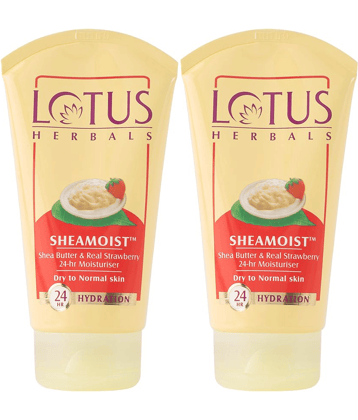 Lotus Herbals Sheamoist Shea Butter & Real Strawberry 24Hr Moisturiser 120g ,( Pack Of 2 )