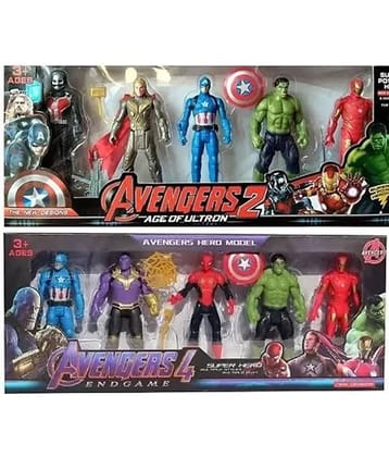 Eclet Toy Set of-10 Super-Hero Action Figure Toy Set for Kids/Boys  (Multicolor)
