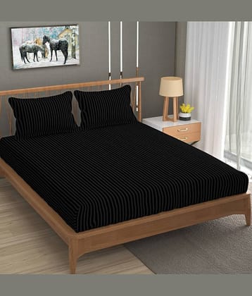 Homefab India Microfiber Double Bedsheet ( Black )