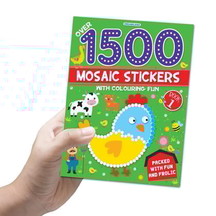 1500 Mosaic Stickers Book 1 with Colouring Fun - Sticker Book for Kids Age 4 - 8 years [Paperback] Dreamland Publications
