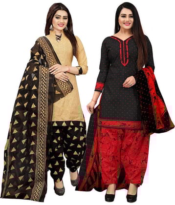 Rajnandini Unstitched Cotton Blend Printed Dress Material - Multicolor ( Pack of 2 )