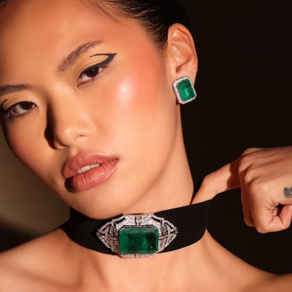 Gazelle - Choker Set-Green / Black