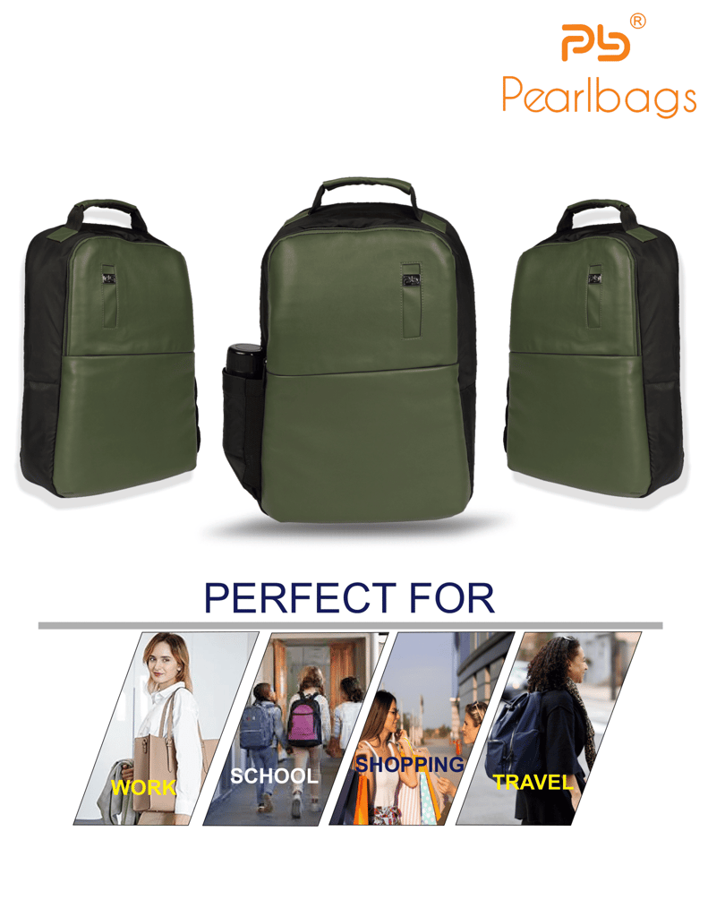 PB Pearl Bags Litmus Anti Theft Faux Leather 30 L Laptop Backpack