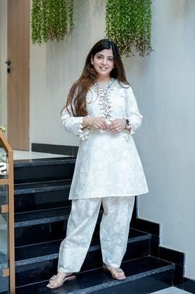 Rafiya Sequins Detailing Farshi Salwar Set-XL