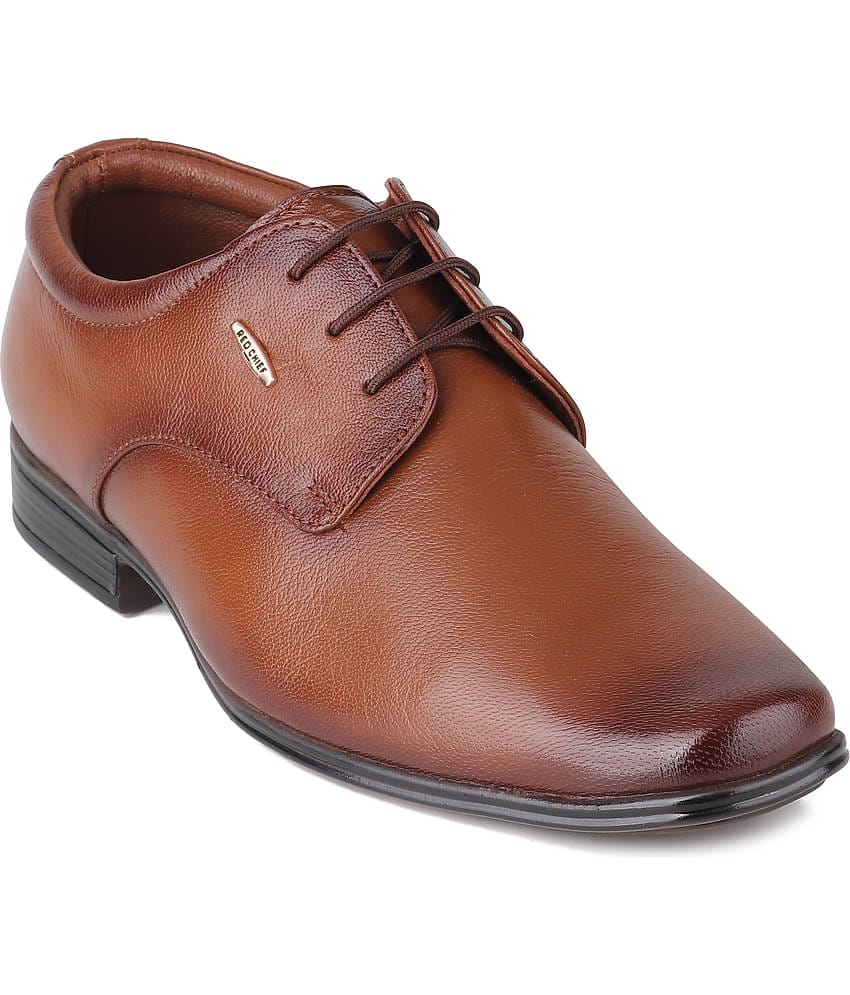 Red Chief Tan Men's Derby Formal Shoes