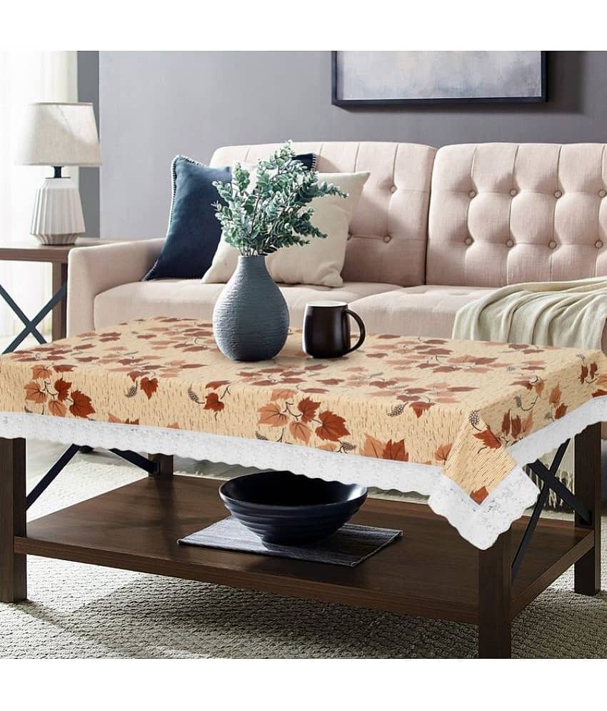 Printed PVC 4 Seater Rectangle Table Cover ( 150 x 92 ) cm Pack of 1 Brown