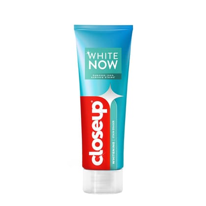 Closeup White Now Stain Eraser toothpaste for Teeth Whitening | Removes 100% surface stains to whiten teeth| Minty Fresh | Enamel safe & for daily use  100g