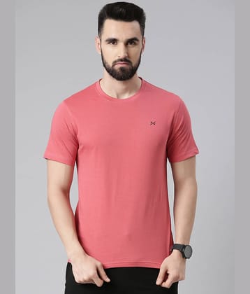 Force NXT Pack of 1 100% Cotton Regular Fit Men's T-Shirt ( Pink )
