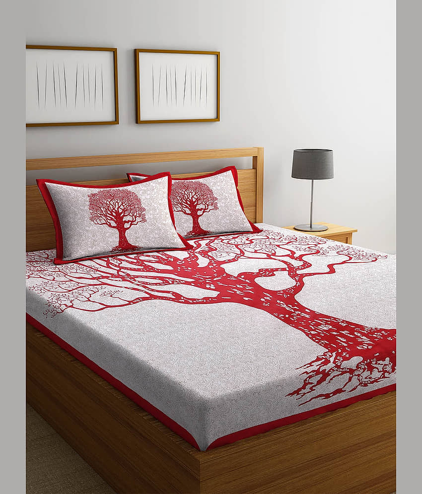 Uniqchoice Cotton Double Bedsheet ( Red )