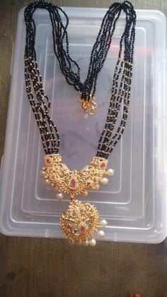 Black Beads Chain Necklace Black Beads Chain Necklace