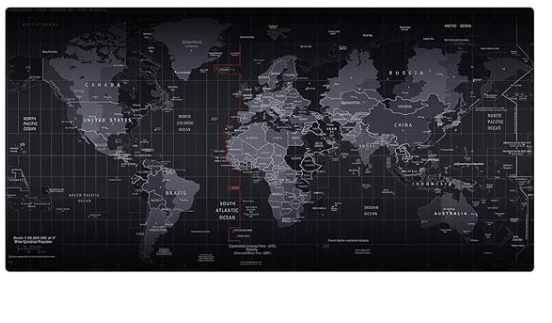 Lapster World Map desk mat (800 mm x 300 mm x 2 mm) mouse pad gaming | mouse mat | Curated Stitched Edges| Non-Slip Rubber Base|keyboard and mouse pad for Home & Office(World Map)