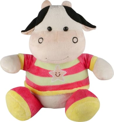 SIMBA Glow In Dark Soft Stuffed Cow Toy  - 33 cm  (Red)
