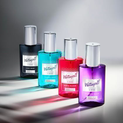 WOTTAGIRL! LUXE Long Lasting Fragrance Combo Pack 4,(For Women 90 ml x 4) WOTTAGIRL! LUXE Long Lasting Fragrance Combo Pack 4,(For Women 90 ml x 4)