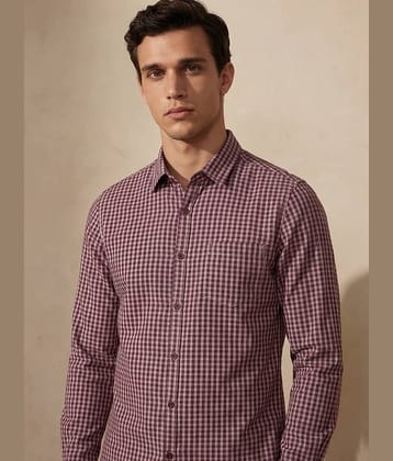 Ketch 100% Cotton Regular Fit Checks Full Sleeves Men's Casual Shirt - Grey ( Pack of 1 )