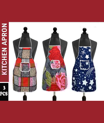 Aazeem Set of 3 Multi Printed Poly Cotton Apron