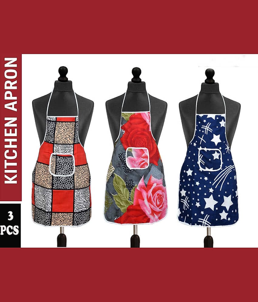 Aazeem Set of 3 Multi Printed Poly Cotton Apron