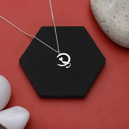 Moonlit Night Pendant Necklace-Silver