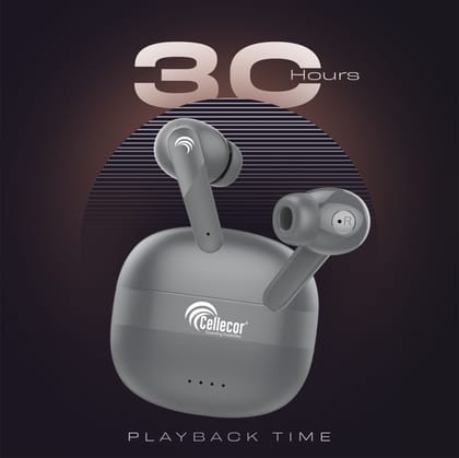 Cellecor BroPods CB03 Waterproof Earbuds With 30 Hours Playtime, Automatic Pairing, ENC Bluetooth-Grey