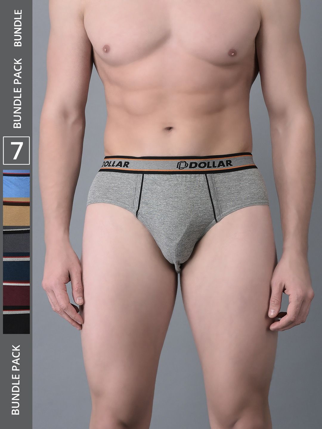 Men's Assorted Pack of 7 Combed Cotton Solid Brief With Anti-Microbial Odour Control