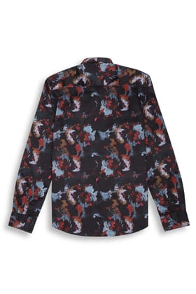 FLORAL PRINTED SHIRT IN BLACK-M