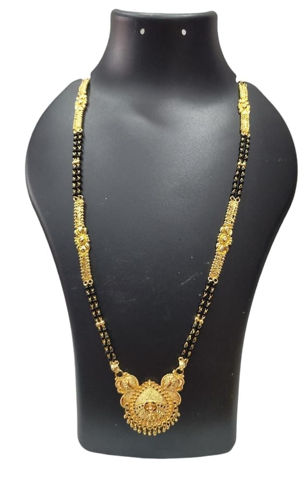 Gold Plated Traditional Marathi Mangalsutra Necklace for Women