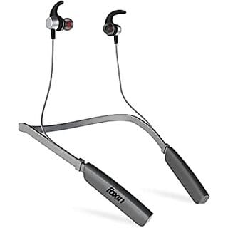 Foxin FoxBeat 140 Wireless Neckband with Mic 25 Hours Playtime Enhanced Bass Magnetic Metal Earbuds Bluetooth 5.0 Voice Assistant Made in India(Graphite Grey)_512clone.