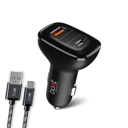 boAt Dual Port Qc-Pd 24W Fast Car Charger with 24W Fast Pd Charging