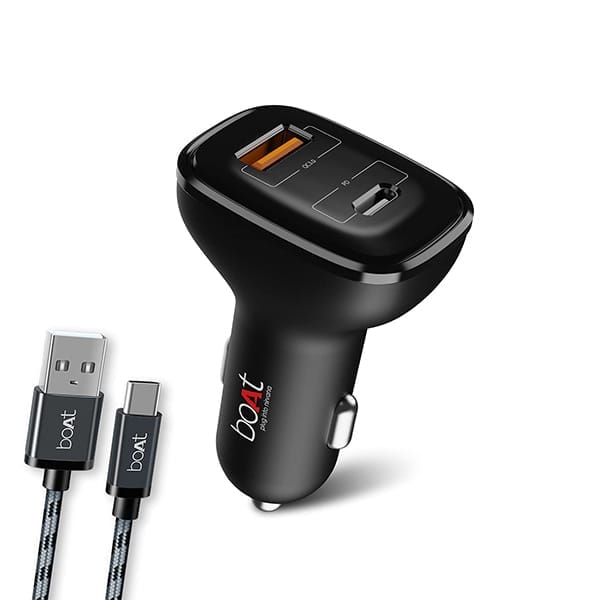 boAt Dual Port Qc-Pd 24W Fast Car Charger with 24W Fast Pd Charging