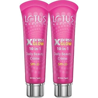 Lotus Make-Up Xpressglow Daily Beauty Creme Bright Angel 30G(Pack Of 2) Foundation (Pink, 60 G)