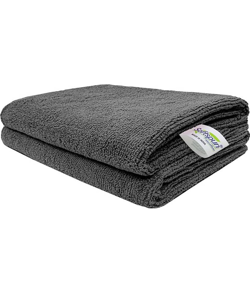 SOFTSPUN Set of 2 Microfibre Bath Towel Gray