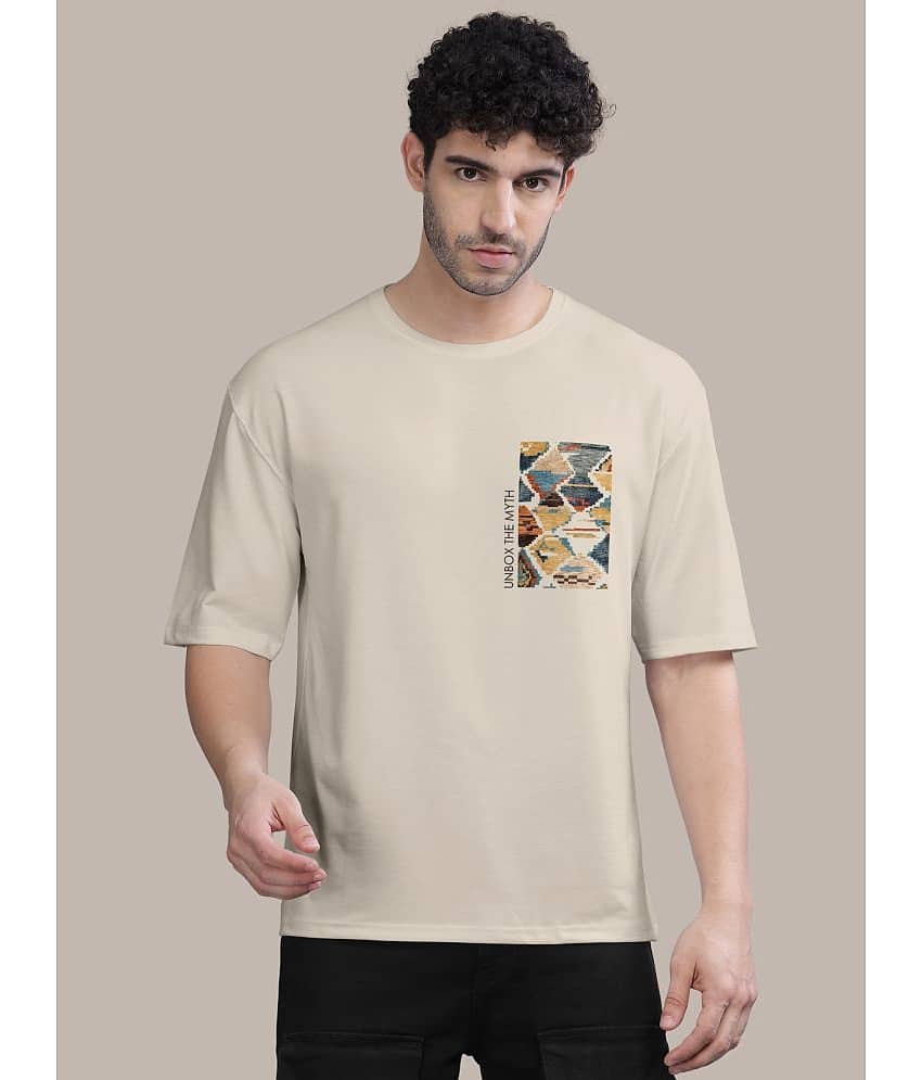 BULLMER Pack of 1 Cotton Blend Oversized Fit Men's T-Shirt ( Black )