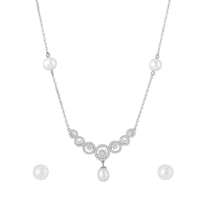92.5 Sterling Silver AD Chain Necklace
