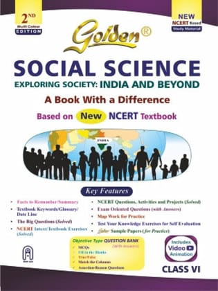 Golden Social Science Book | Based on New NCRT Text Book For Class 6 | Exploring Society: India And Beyond | 2025-26 Perfect Paperback [Paperback] [Jan 01, 2023] R. K. Gupta