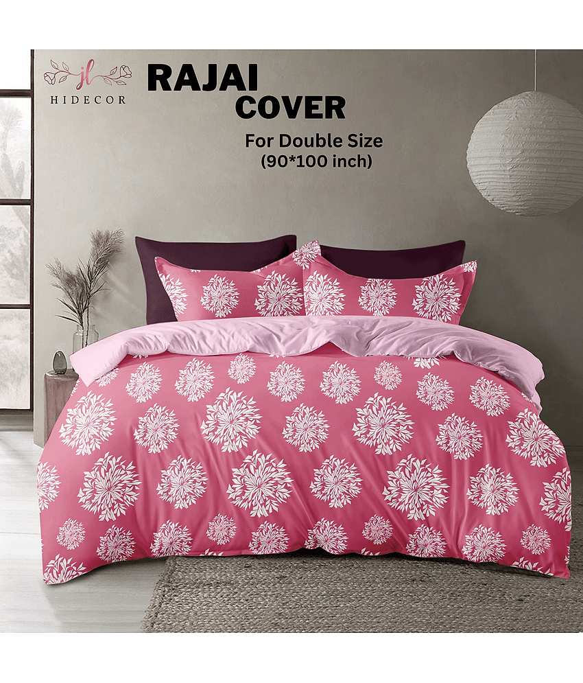 HIDECOR King Cotton Pink Traditional Duvet Cover