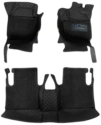 Mini Cooper S Clubman 2020 7D Luxury Car Mat, All Weather Proof, Anti-Skid, 100% Waterproof & Odorless with Unique Diamond Fish Design (24mm Luxury PU Leather, 2 Rows)-Black Black