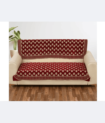 FURNISHING HUT 3 Seater Chenille Sofa Cover ( Pack of 1 )