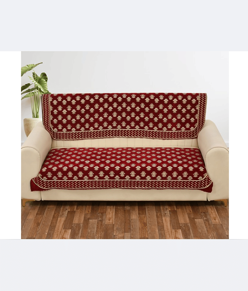 FURNISHING HUT 3 Seater Chenille Sofa Cover ( Pack of 1 )