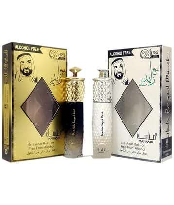 MANASIK SHAIKH ZAYED OUD &SHAIKH ZAYAD MUSK  Concentrated   Attar Roll On 6ml .  ( COMBO SET )