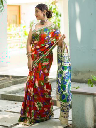 Oranganra Kalamkari Saree