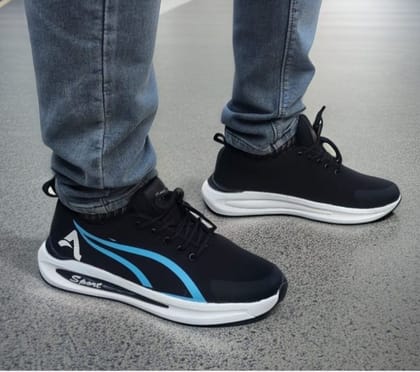 Mens Solid Synthetic Casual Shoes Size 9 (Blue)