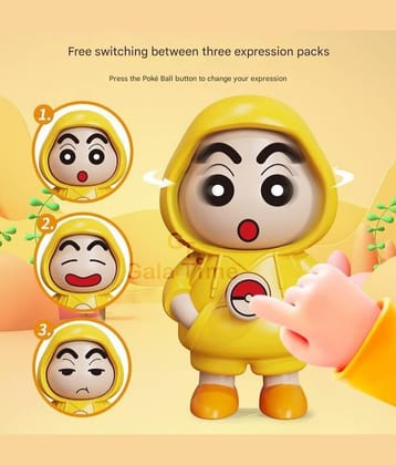 GT Gala Time Cute Sinchan 3-in-1 Expression Toy Keyring Fun Gift for Kids Teens Bags Boy Girl Key Chain