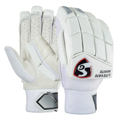 Sg Cricket Litevate White Batting Gloves (Size - YOUTH, Packing - 1 pair) by Total Sporting And Fitness Solutions Pvt Ltd Sg Cricket Litevate White Batting Gloves (Size - YOUTH, Packing - 1 pair) by Total Sporting And Fitness Solutions Pvt Ltd