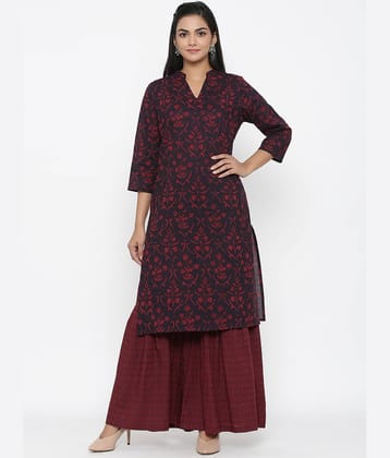 miravan Cotton Kurti With Sharara And Gharara - Stitched Suit