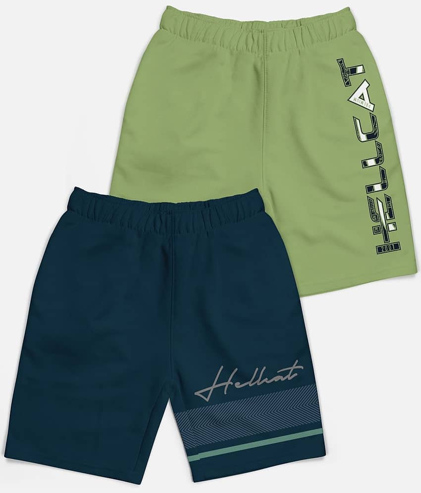 HELLCAT Pack of 2 Cotton Blend Shorts For Boys ( Multicolor )
