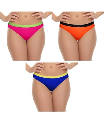 Selfcare Pack of 3 Cotton Women's Bikini Panties ( Multi Color )