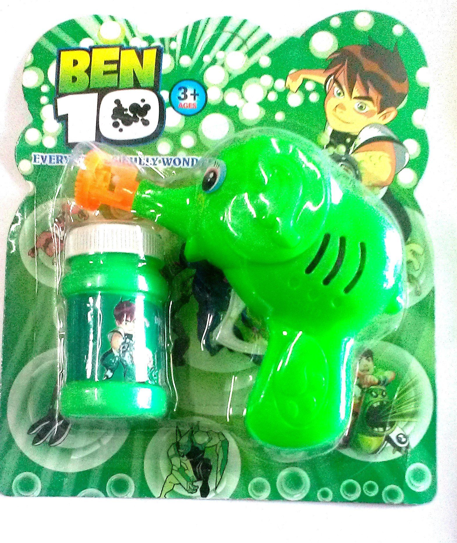 Nawani Green Toon Hand Pressing Bubble Making Toy Gun (Color and Design May Vary)