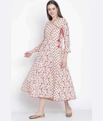 Rajnandini - Off White 100% Cotton Women's A-line Kurti ( Pack of 1 )