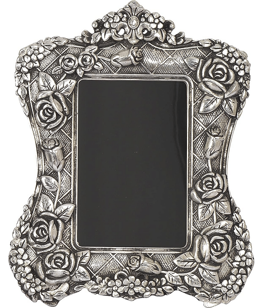 VARKAUS Silver Plated TableTop Silver Single Photo Frame - Pack of 1