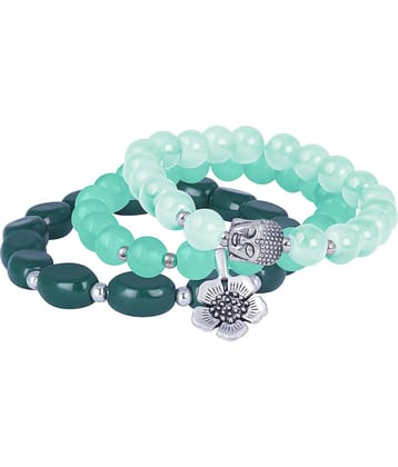 JFL - Jewellery For Less - Green Bracelet ( Pack of 3 )